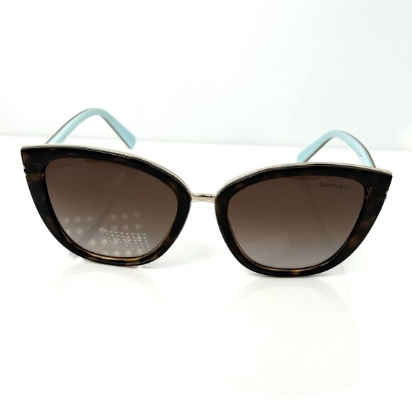 Tiffany & Co. TF4152 Brown Acetate Cat Eye Sunglasses Gold Tone Tortoise Shell main image 11